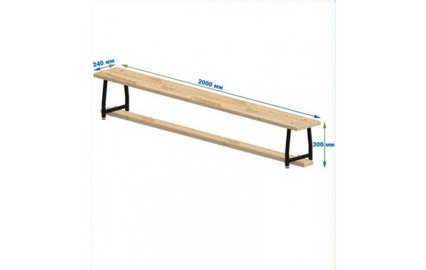 Скамейка гимнастическая 2000мм (щит.сосна) ножки метал с РО Dinamika 600_380