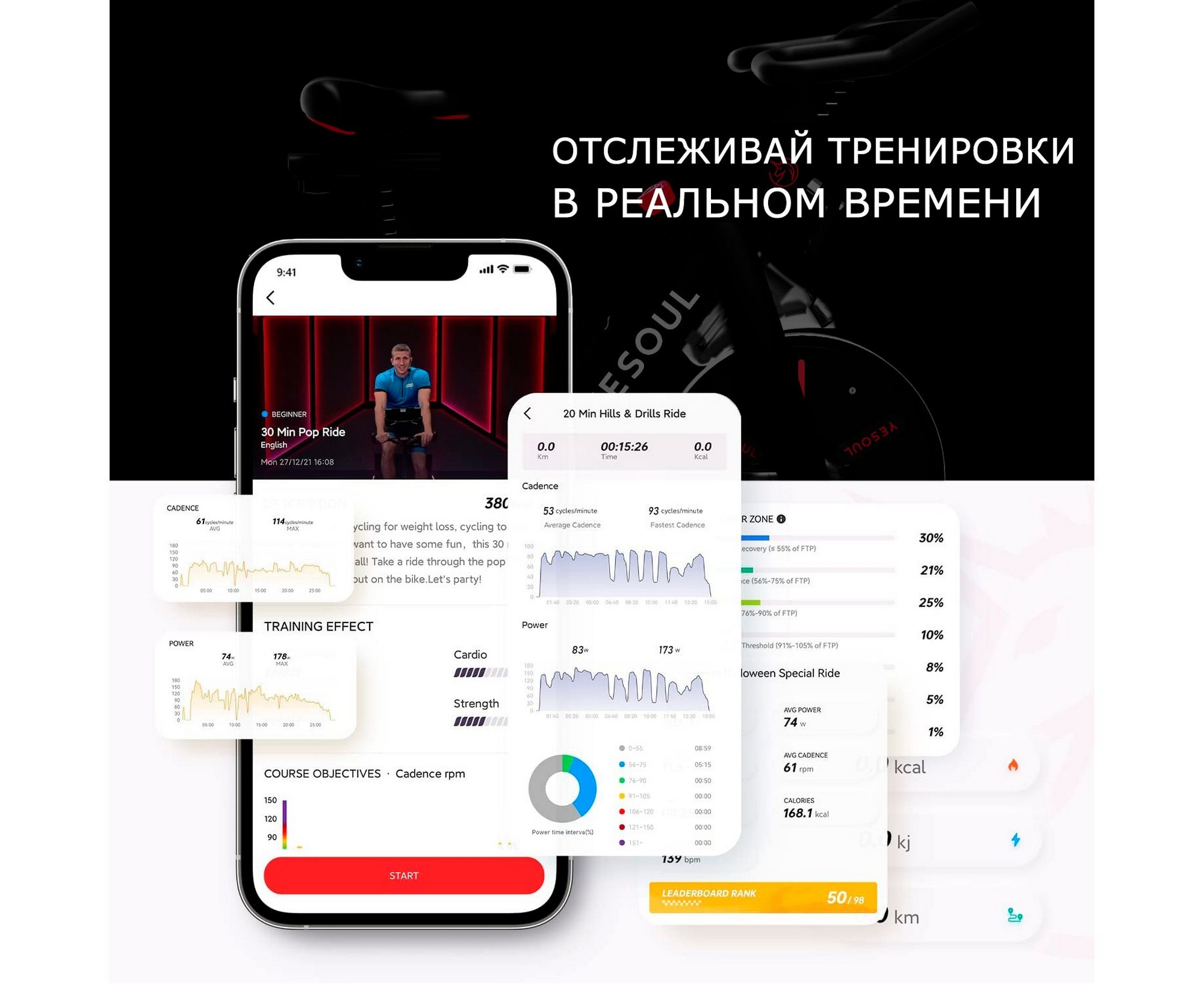 Велотренажер Yesoul S3 PRO WHITE 2000_1636