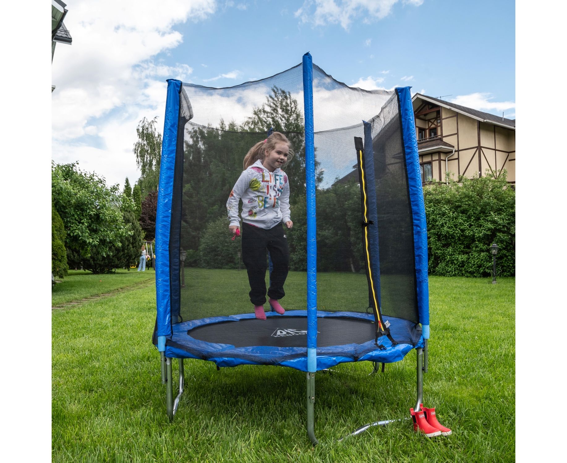 Батут DFC Trampoline Fitness 12ft наружн.сетка (366см) 12FT-TR-B синий 1834_1500