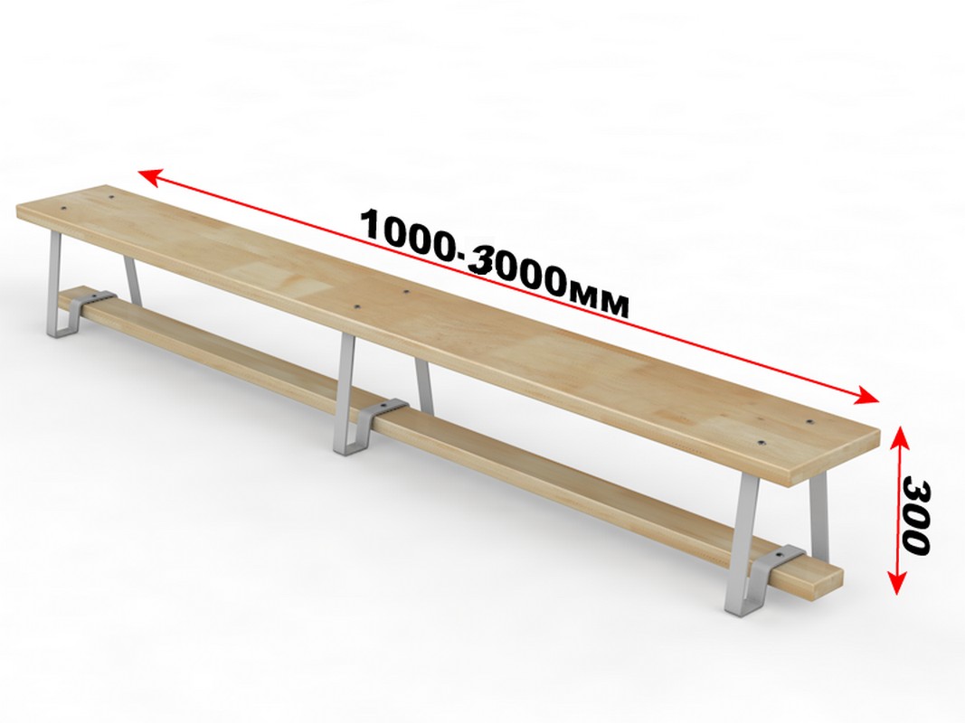 Скамейка гимнастическая с металлическими ножками Glav 04.300.1-3000 Длина 300см 1067_800