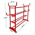 Стеллаж на колесиках для мячей-обручей-прыгалок разборный (цвет красный) Dinamika 120_120