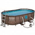 Бассейн овальный на стойках 427х250х100 см Bestway Power Steel Swim Vista 56714 ротанг 120_120